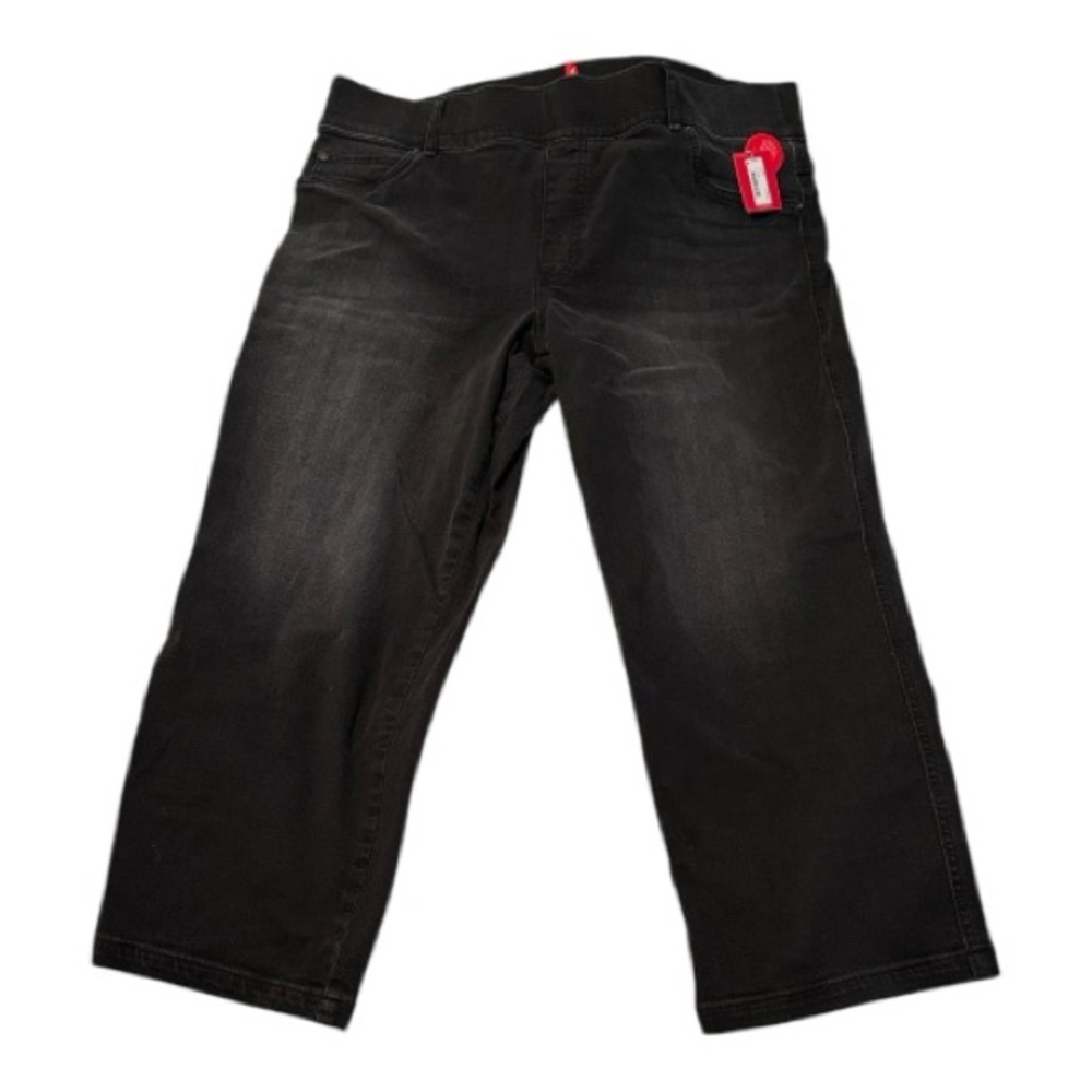 SPANX Women's Petite Strt Leg Vintage Black Ankle Jeans
